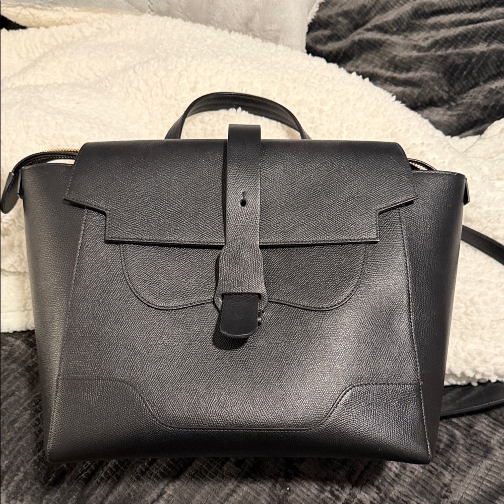 Senreve Maestra Bag in Noir with Gold Hardware